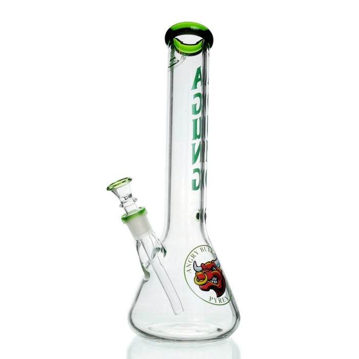 Agung Bull 7mm Thick Beaker Bong 35cm Green Marble - Bong Empire