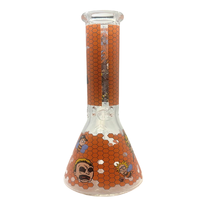 Rick And Morty Orange Honeycomb Beaker Glass Bong 25cm