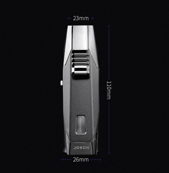 Jobon Double Flame Jet Torch Lighter – Refillable with Fuel Window - Bong Empire