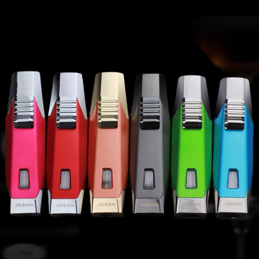 Jobon Double Flame Jet Torch Lighter – Refillable with Fuel Window - Bong Empire