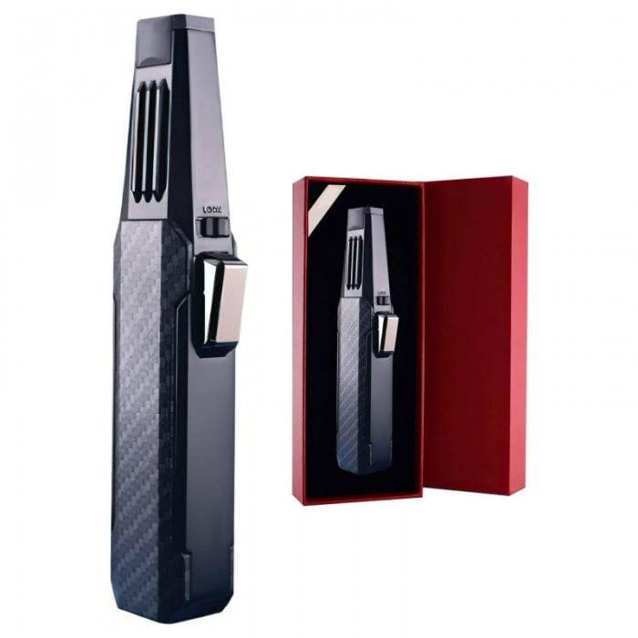 Jobon Zinc Alloy Adjustable Sharp Jet Flame Lighter 17cm Black - Bong Empire