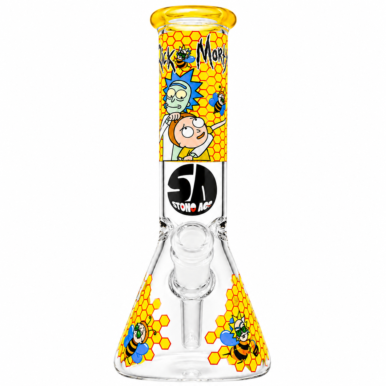Stone Age Yellow Rick & Morty Beaker Bong 25cm