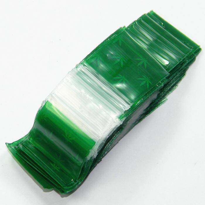 Green Design Resealable Plastic Bags 25x25mm 100 Pack - Bong Empire