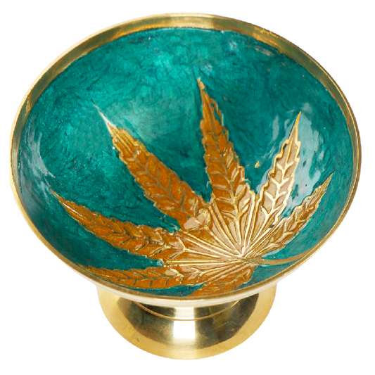 Agung Brass Bowl with Leaf Design - Bong Empire
