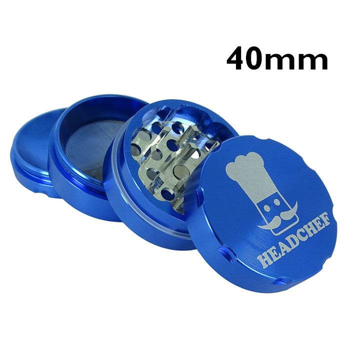 Headchef Blue Aluminium 4 Piece Grinder 40mm - Bong Empire