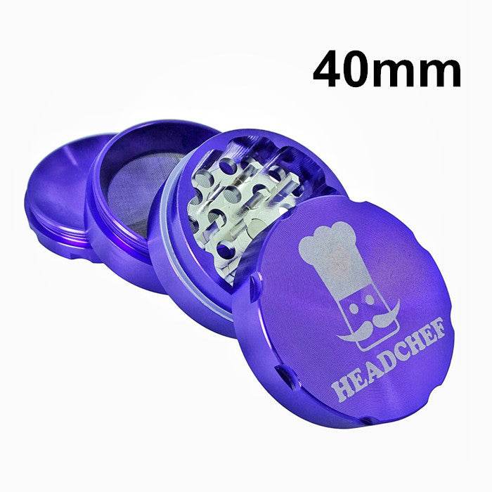 Headchef Purple Aluminium 4 Piece Grinder 40mm - Bong Empire