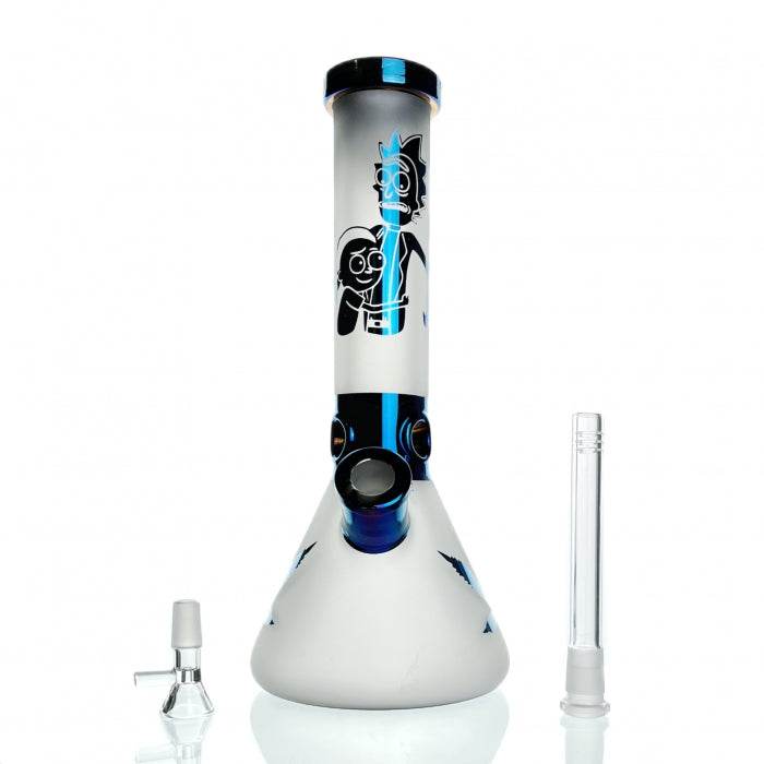 WEGE Rick And Morty Ice Catcher Beaker Water Pipe 32cm Blue - Bong Empire