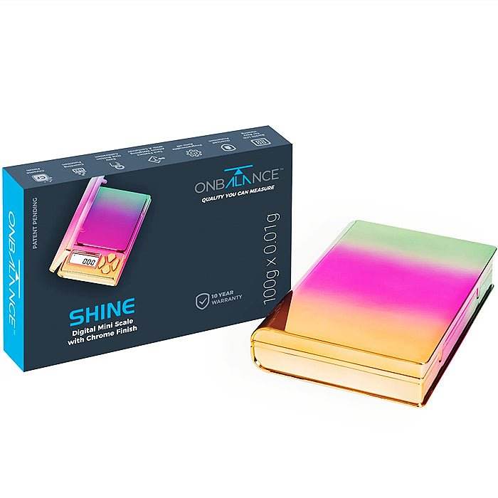 On Balance Shine Chrome Rainbow Digital Scales 0.01-100g - Bong Empire