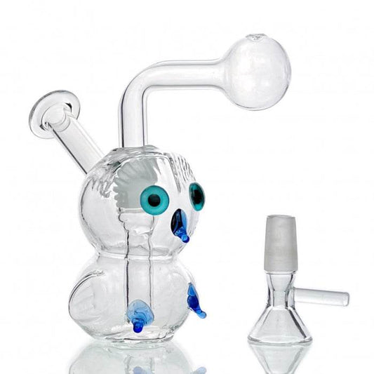 Owl Dual Usage Glass Bubbler Water Pipe 12cm - Bong Empire