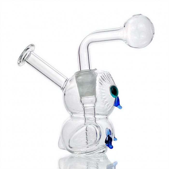 Owl Dual Usage Glass Bubbler Water Pipe 12cm - Bong Empire