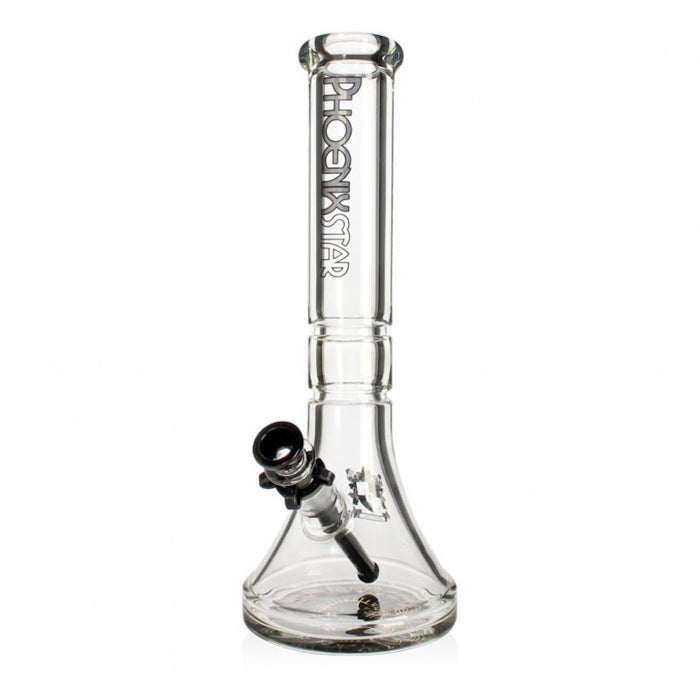 Phoenix Star 9mm Extra Thick Beaker Glass Bong 36cm Black - Bong Empire