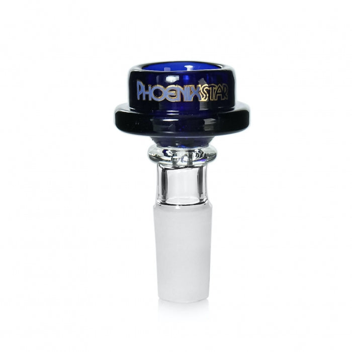 Phoenix Star Flat Round Glass Cone 14mm Blue - Bong Empire