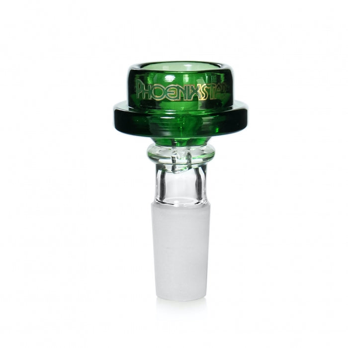 Phoenix Star Flat Round Glass Cone 14mm Green - Bong Empire