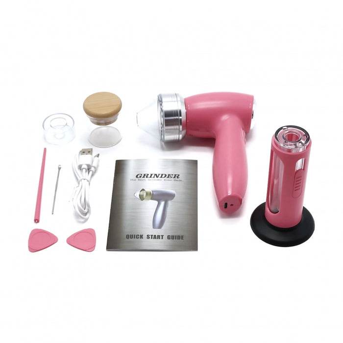 Electric Grinder Kit with Accessories Pink - Bong Empire