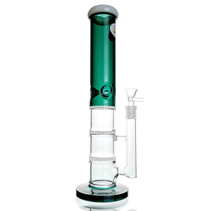 WEGE 3 Layer Percolator Ice Catcher Glass Bong 35cm Green - Bong Empire