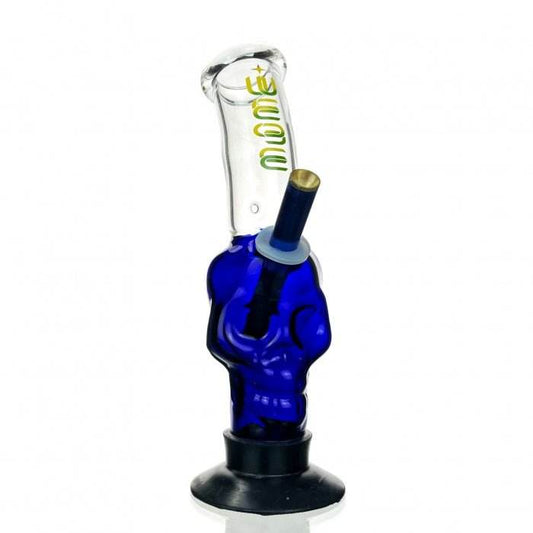 WEGE Coloured Skull Gripper Glass Bong 28cm Blue - Bong Empire