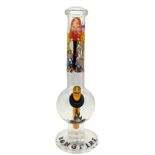 28cm Mushroom Glass Bong – Colourful Printed Design - Bong Empire