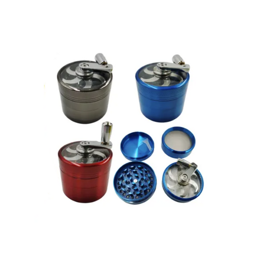 50mm Metal Grinder Coloured 4 Piece With Handle