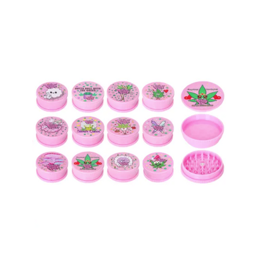 63mm Pink 3 Piece Plastic Grinder