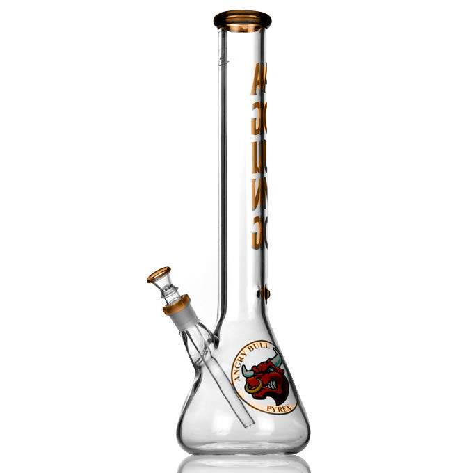 Agung Angry Bull Beaker Glass Bong 45cm Amber - Bong Empire