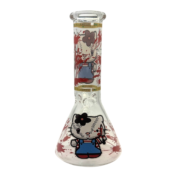 Hello Kitty Blood Spatter Beaker Glass Bong 25cm