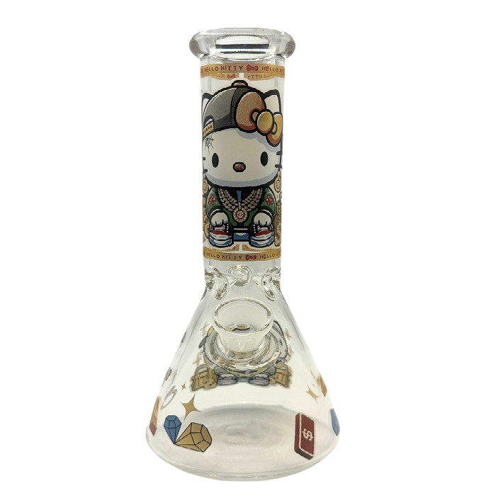 Hello Kitty Gold Chains Beaker Glass Bong 25cm