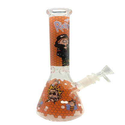 Rick And Morty Orange Honeycomb Beaker Glass Bong 25cm
