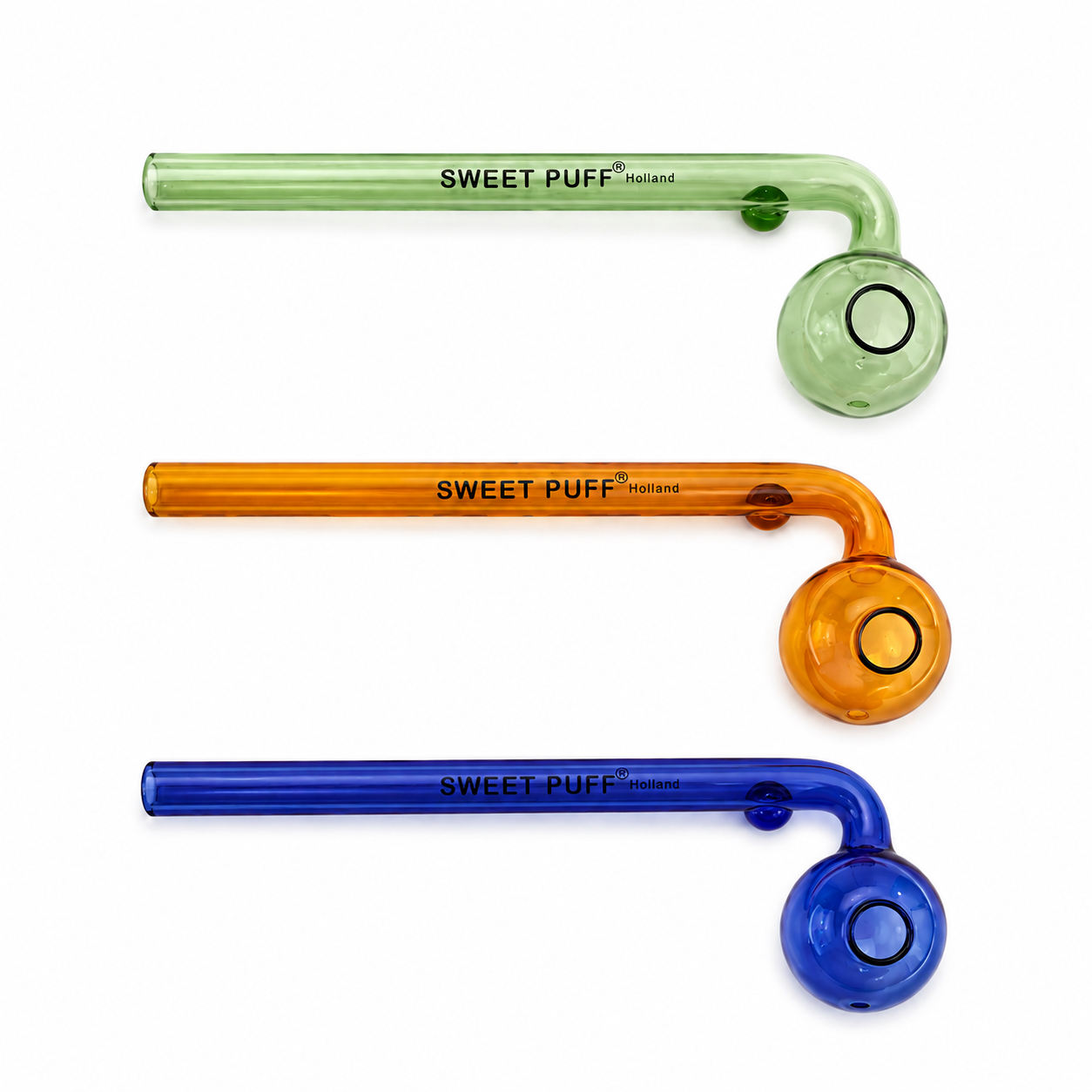Solid Colour Sweet Puff Glass Pipe 14cm
