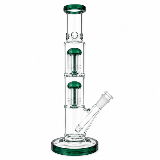 Stone Age Green Double Percolator Bong 36cm