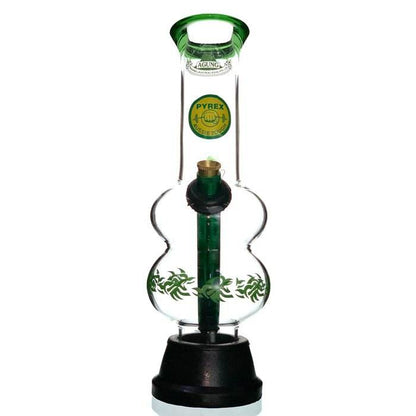 Agung Double Bubble Glass Bong 24cm Green - Bong Empire