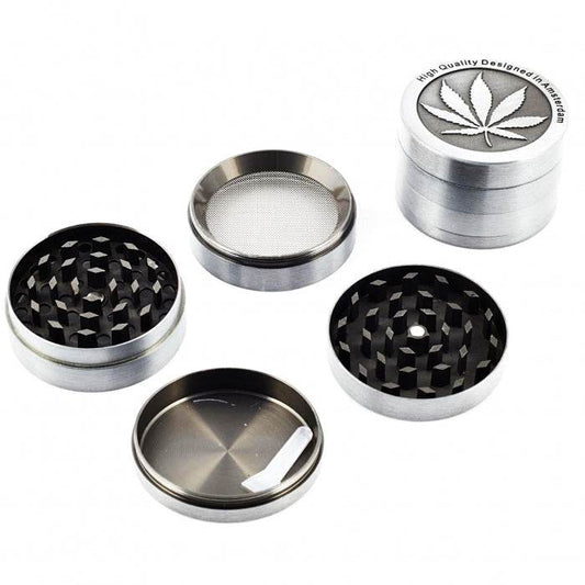 Amsterdam Zinc Alloy 4 Piece Grinder 52mm - Bong Empire