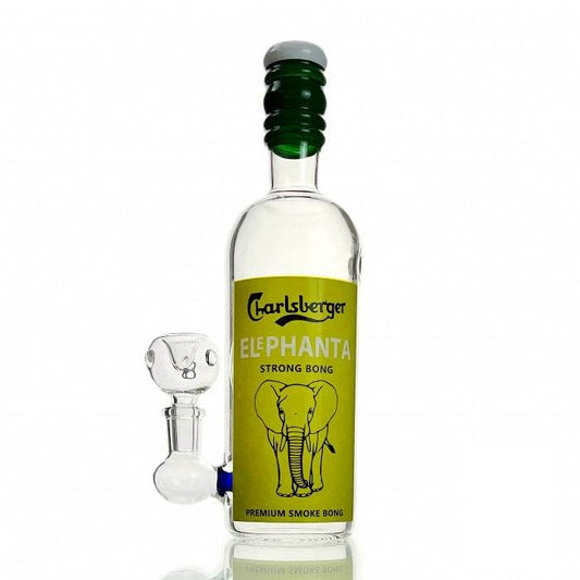 Carlsberg Elephanta Liquor Bottle Glass Bong 23cm - Bong Empire
