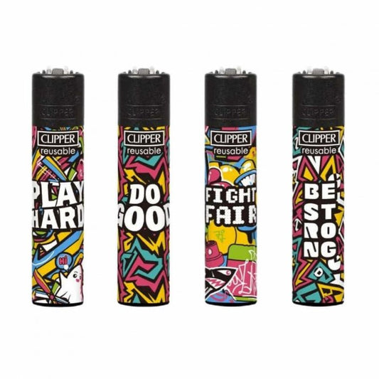 Clipper Graffiti Motos Refillable Lighter - Bong Empire