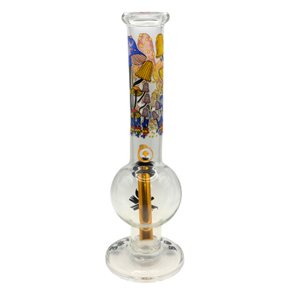 28cm Mushroom Glass Bong – Colourful Printed Design