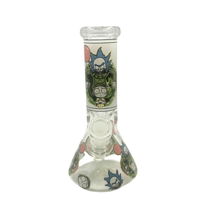 Glow in the Dark Rick And Morty Beaker Glass Bong 20cm - Bong Empire