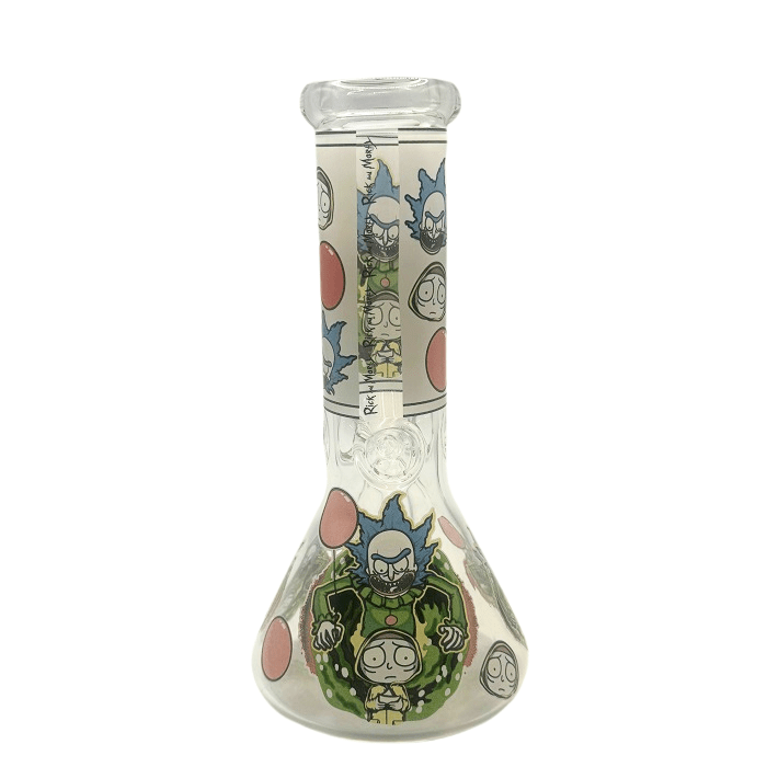 Glow in the Dark Rick And Morty Beaker Glass Bong 20cm - Bong Empire