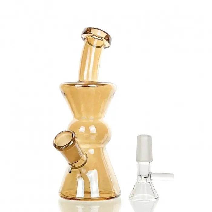 Gold Twister Beaker Glass Bong 15cm - Bong Empire