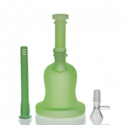 Frosted Luminous Bell Glass Bong 21cm Green - Bong Empire