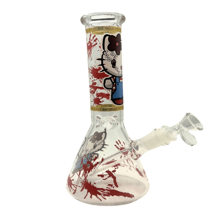 Hello Kitty Blood Spatter Beaker Glass Bong 25cm - Bong Empire