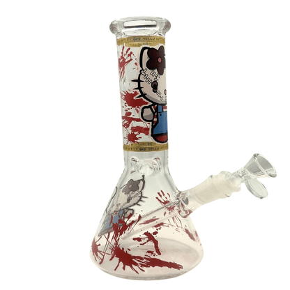 Hello Kitty Blood Spatter Beaker Glass Bong 25cm - Bong Empire