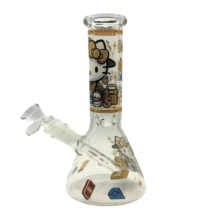 Hello Kitty Gold Chains Beaker Glass Bong 25cm - Bong Empire
