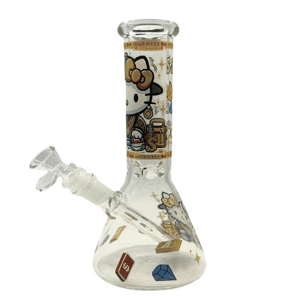 Hello Kitty Gold Chains Beaker Glass Bong 25cm - Bong Empire