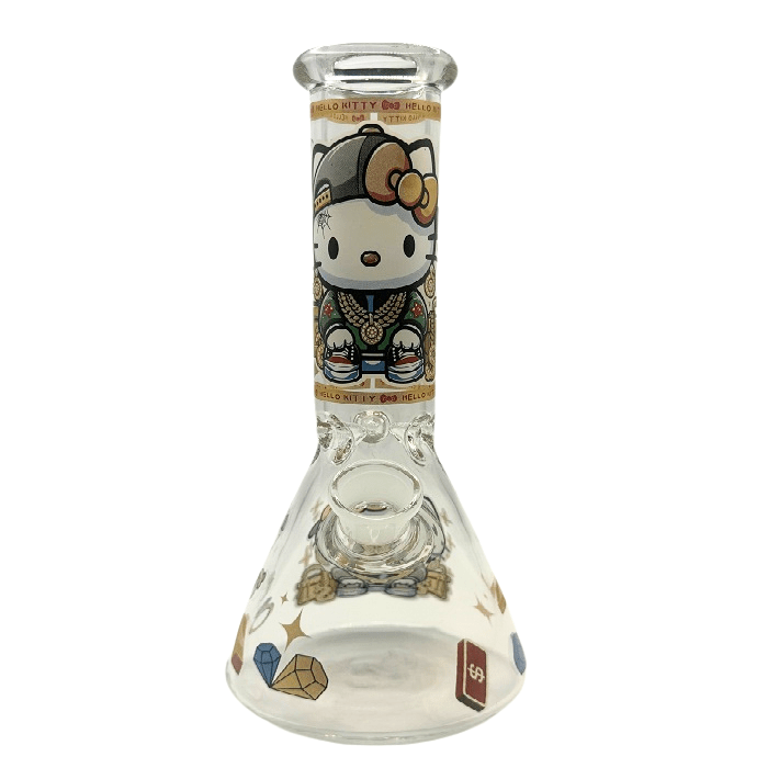 Hello Kitty Gold Chains Beaker Glass Bong 25cm - Bong Empire