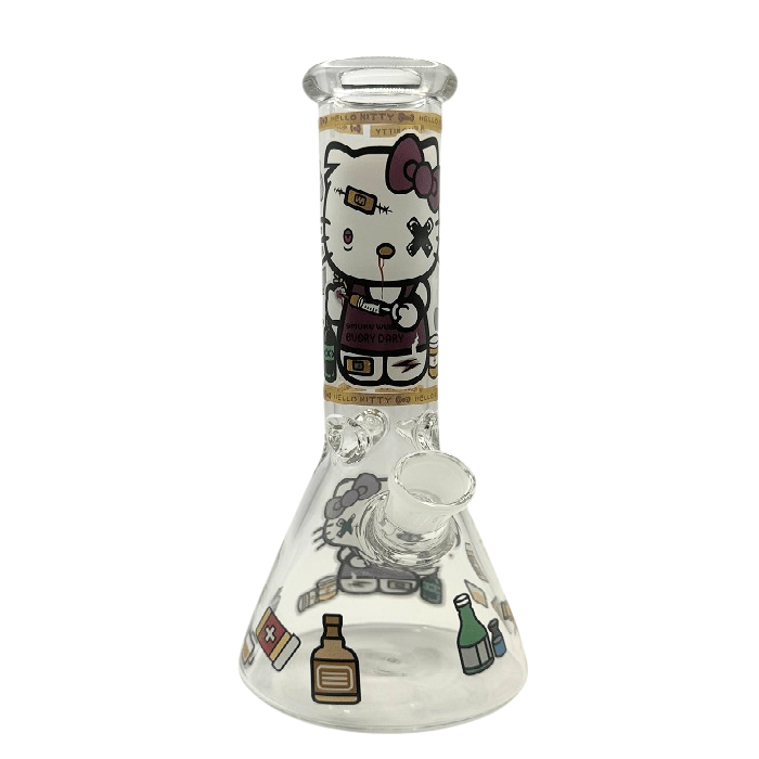 Hello Kitty Purple Chaos Beaker Glass Bong 25cm - Bong Empire