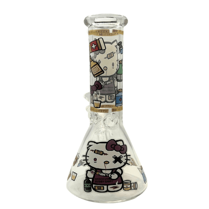 Hello Kitty Purple Chaos Beaker Glass Bong 25cm - Bong Empire