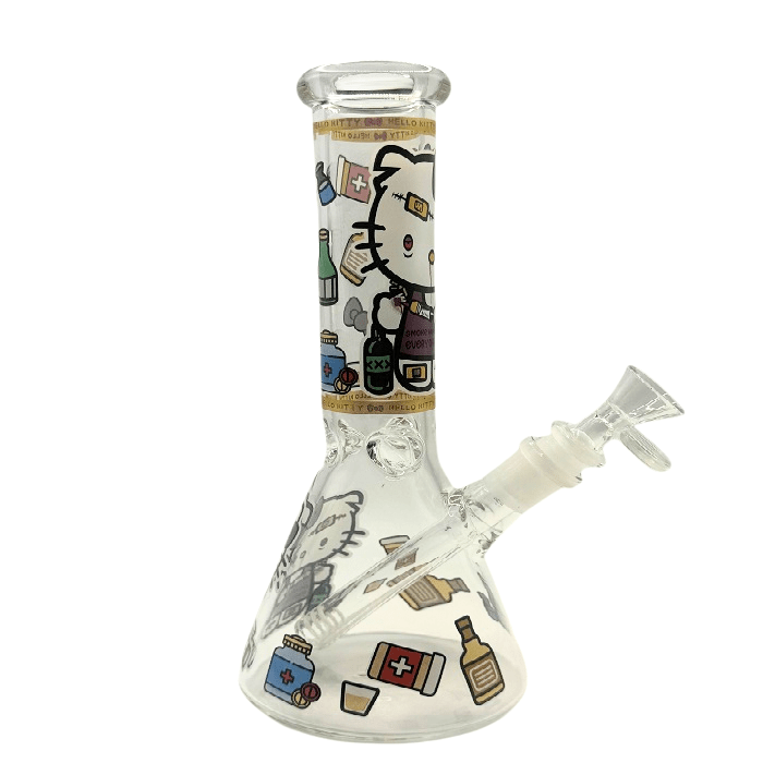 Hello Kitty Purple Chaos Beaker Glass Bong 25cm - Bong Empire
