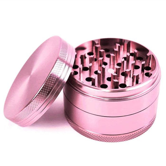 Light Pink 4 Piece Aluminium Alloy Grinder 40mm - Bong Empire