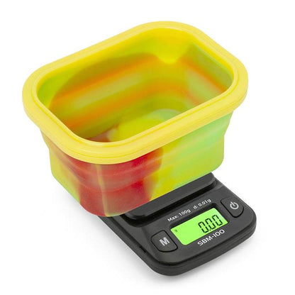 On Balance Digital Scales With Blue Silicone Collapsible Bowl 0.01g-100g Rasta - Bong Empire
