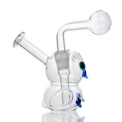 Owl Dual Usage Glass Bubbler Water Pipe 12cm - Bong Empire
