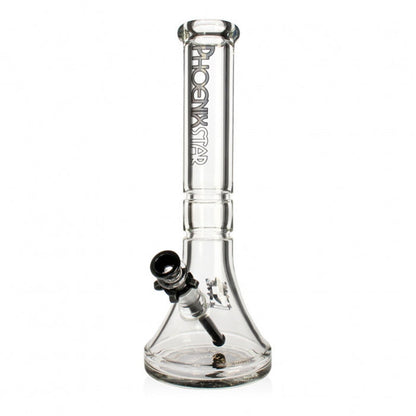 Phoenix Star 9mm Extra Thick Beaker Glass Bong 36cm Black - Bong Empire